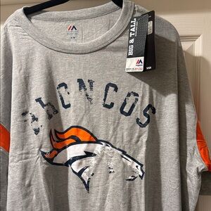 Majestic Gray and Orange Broncos Short Sleeve Tee